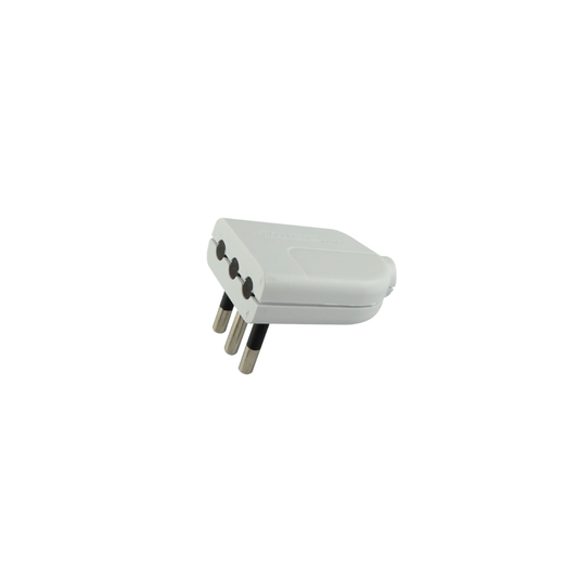 Enchufe macho blanco 250V 10A 2P+T certificado