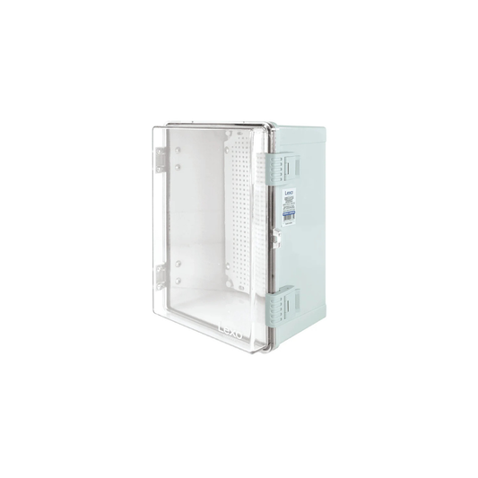 Gabinete de plástico sobrepuesto 1 puerta transparente 400x500x200 gris IK10 IP65