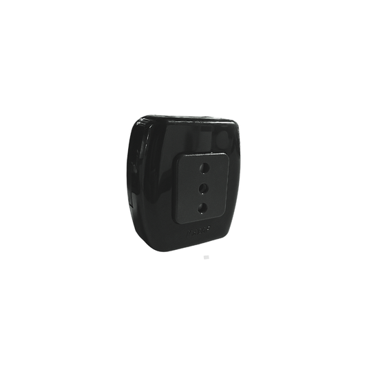 Enchufe simple 10A sobrepuesto Tekna negro certificado