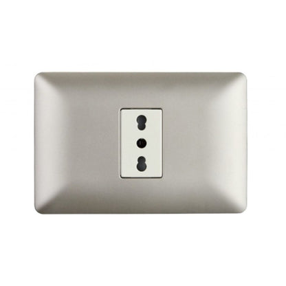 Enchufe simple bipaso 10/16A  champagne certificado