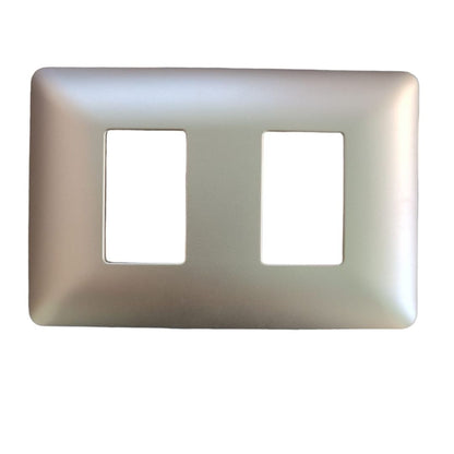 Placa doble con soporte champagne