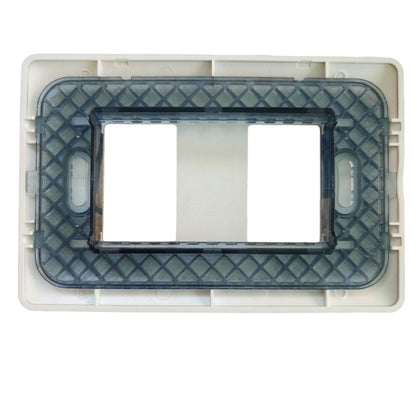 Placa doble con soporte champagne