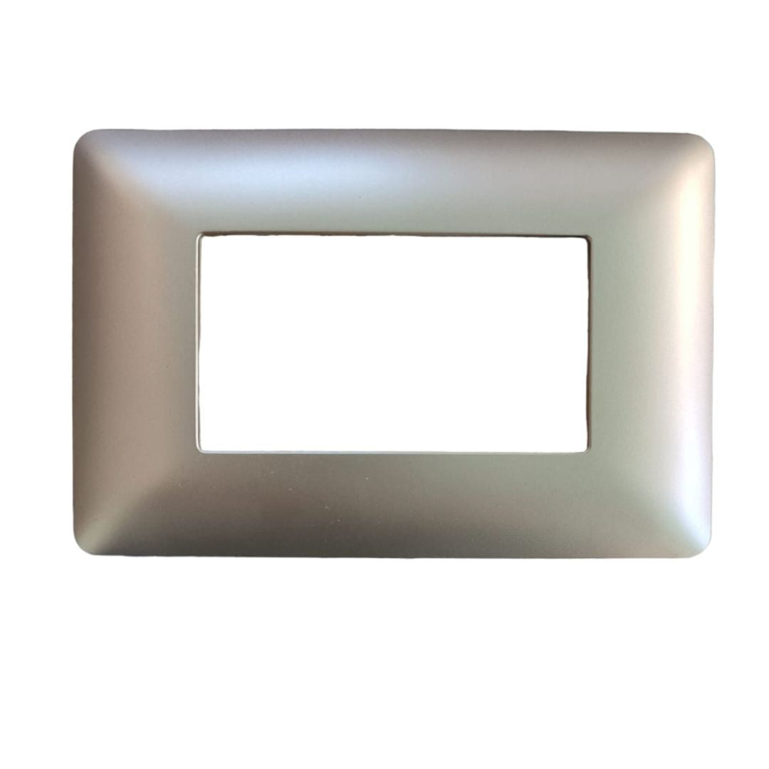 Placa triple con soporte champagne