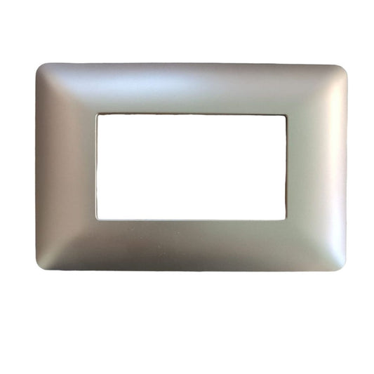 Placa triple con soporte champagne