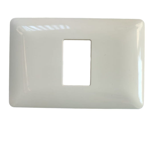 Placa simple con soporte blanca