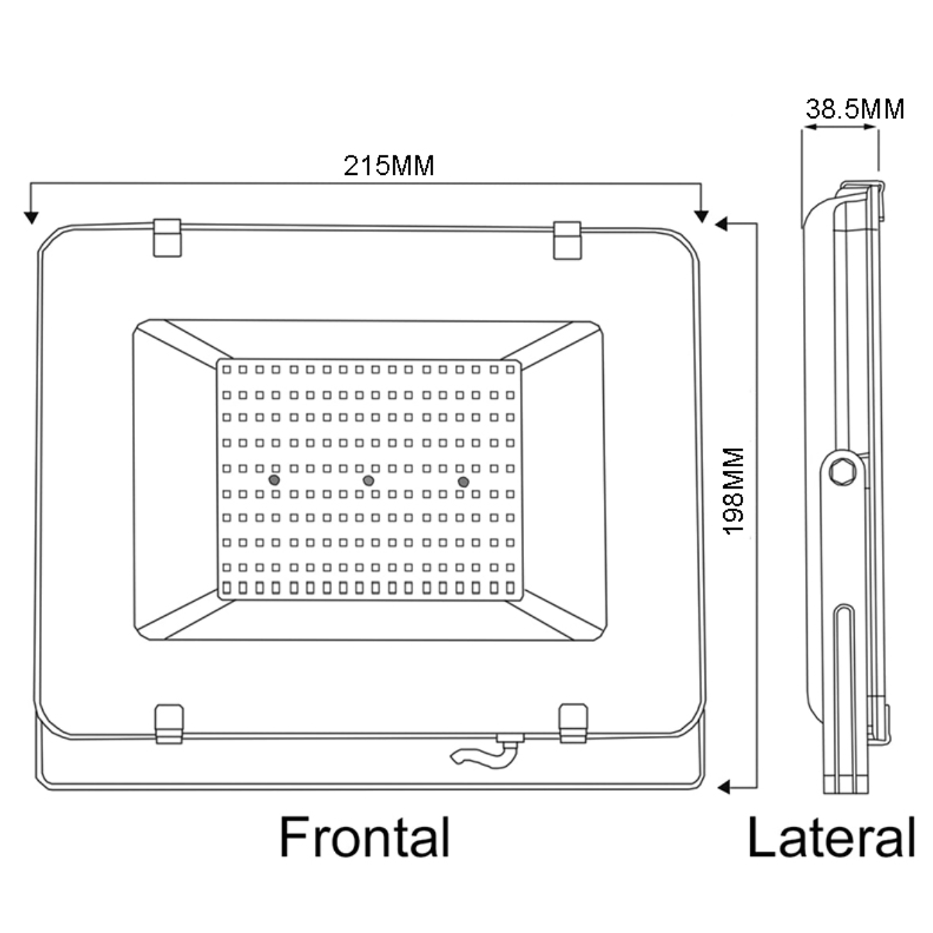 Proyector de área thin light 100w luz cálida