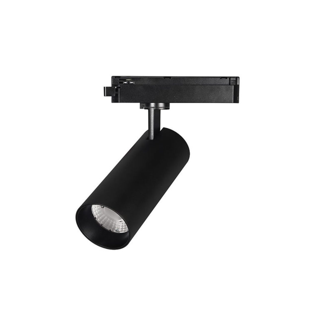 Foco de riel monofásico Cob Negro 18w luz cálida