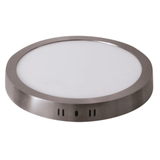 Foco sobrepuesto redondo satinado 18w luz neutra