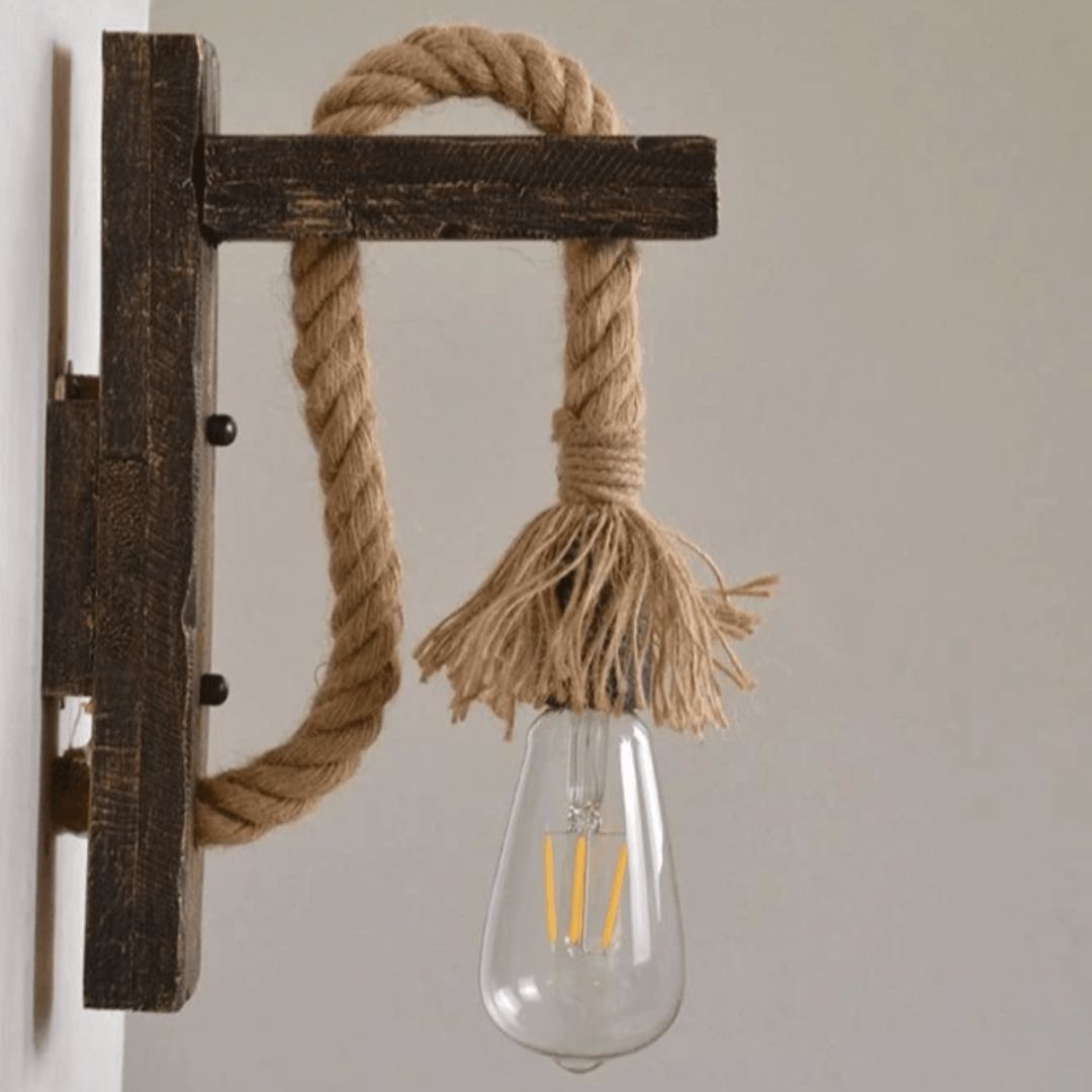 Aplique porta ampolleta E27 cáñamo