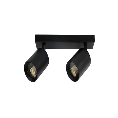 Aplique para 2 ampolletas GU10 negro