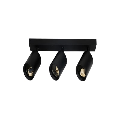 Aplique para 3 ampolletas GU10 negro