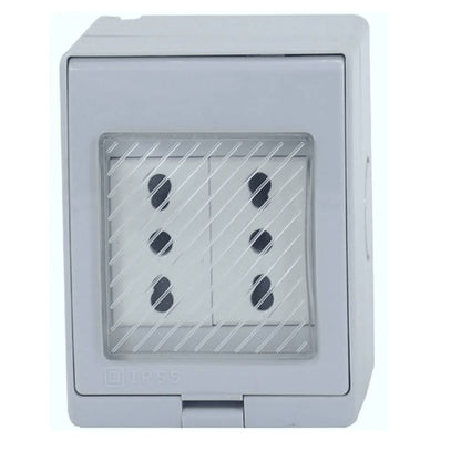 Hidrobox con enchufe doble 10/16A certificado