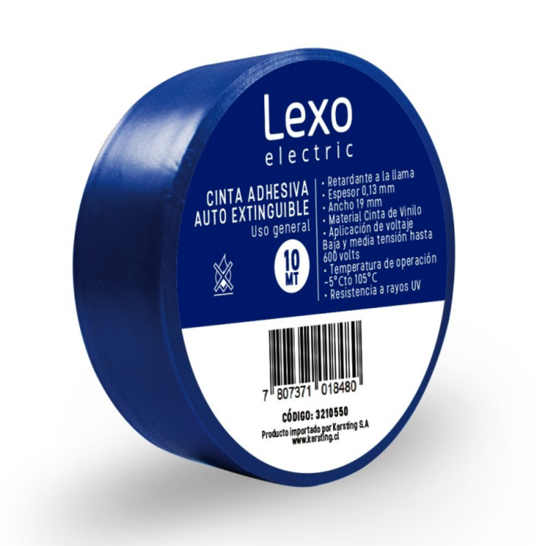Cinta aislante 19mm 10mts azul