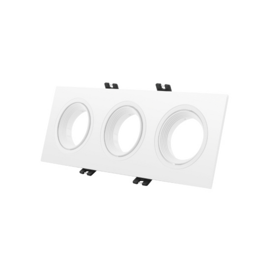 Apliqué embutido rectangular para ampolletas GU10 blanco