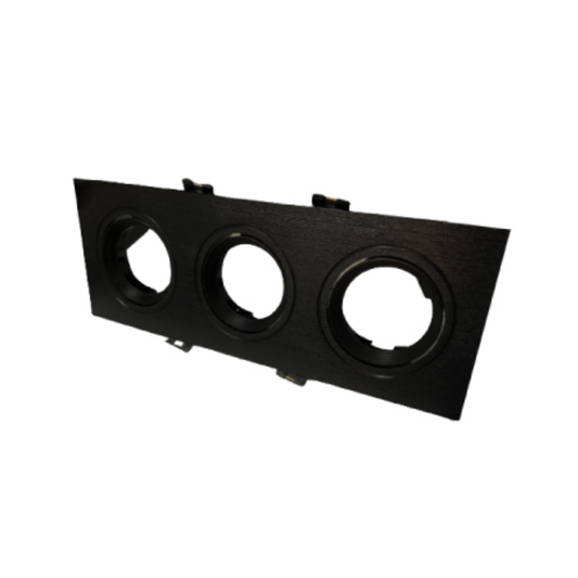 Aplique embutido rectangular para ampolletas GU10 negro