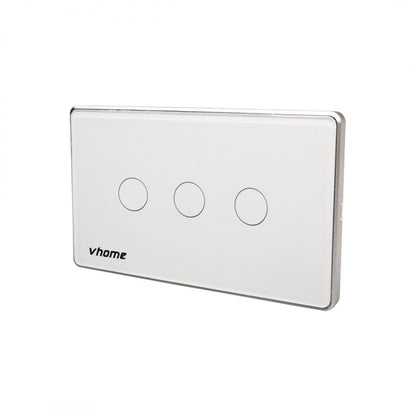 Interruptor Wifi RF Vector LN Touch 3 Canales Compatible Con Google Home y Alexa