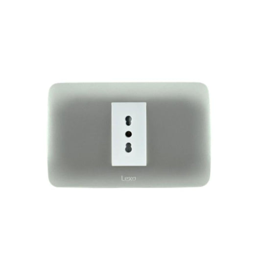 Enchufe simple 10/16A color plata certificado