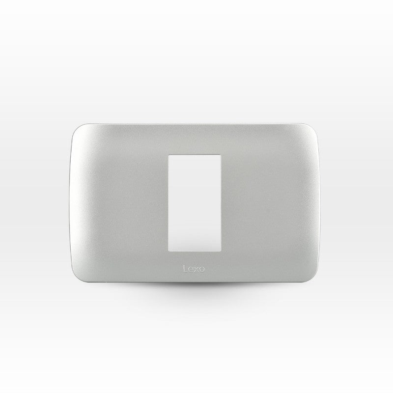 Placa para 1 módulo color plata