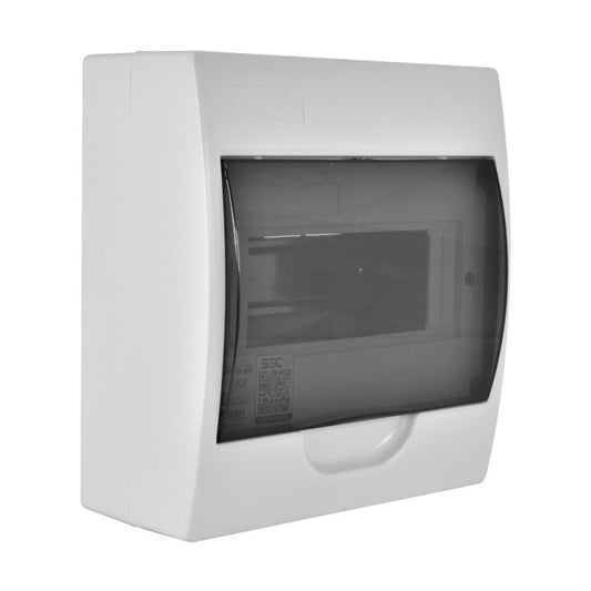 Tablero sobrepuestos PVC 8 polos tapa color humo