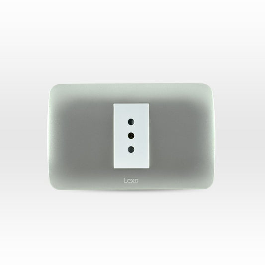Enchufe simple 10A color plata certificado