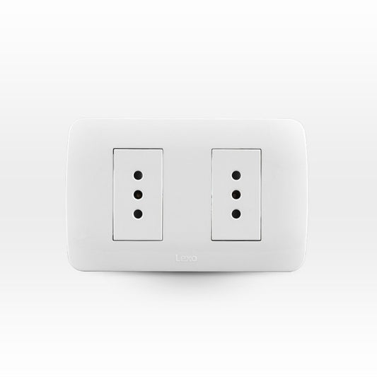 Enchufe doble 10A color blanco certificado