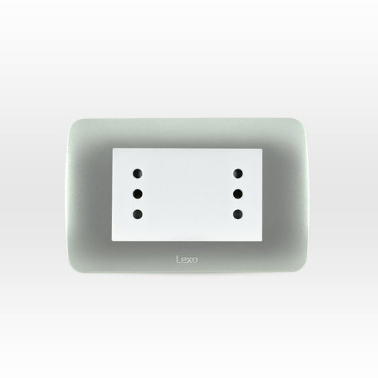 Enchufe duplex 10A color plata certificado